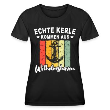 Wilhelmshaven Sprüche Wilhelmshavener Spruch - Frauen Funktions-T-Shirt - Schwarz - Vorne - AI Model Female 172 light (172cm)