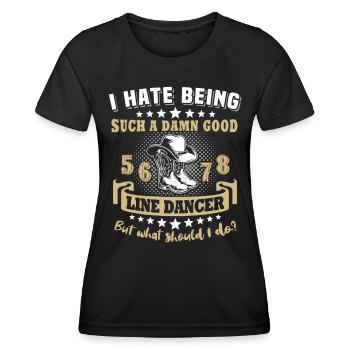 Line Dancing - Women's Functional T-Shirt - black - Front - AI Model Female 172 light (172cm)
