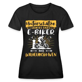 Wilhelmshaven Ebike Wilhelmshavener Ebiker - Frauen Funktions-T-Shirt - Schwarz - Vorne - AI Model Female 172 light (172cm)