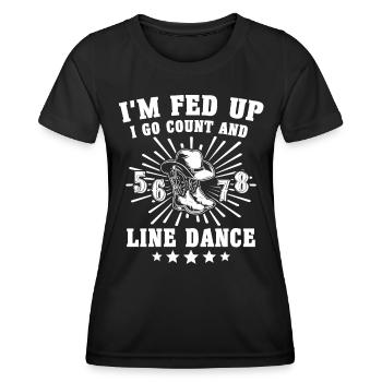 Line Dancing Line Dance - Women's Functional T-Shirt - black - Front - AI Model Female 172 light (172cm)