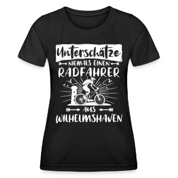 Wilhelmshaven Fahrrad Wilhelmshavener Radfahrer - Frauen Funktions-T-Shirt - Schwarz - Vorne - AI Model Female 172 light (172cm)