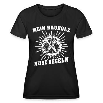 Zimmermann Zimmern Zimmerer - Frauen Funktions-T-Shirt - Schwarz - Vorne - AI Model Female 172 light (172cm)