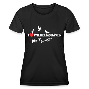 I Love Wilhelmshaven Liebe Wilhelmshavener - Frauen Funktions-T-Shirt - Schwarz - Vorne - AI Model Female 172 light (172cm)