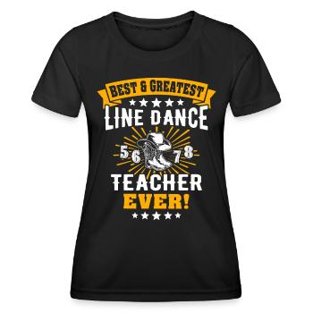 Line Dance Teacher Line Dancing - Women's Functional T-Shirt - black - Front - AI Model Female 172 light (172cm)