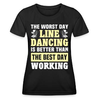 Line Dance Day Line Dancing - Women's Functional T-Shirt - black - Front - AI Model Female 172 light (172cm)