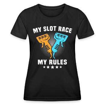 Slot Car Racing Slotrace - Women's Functional T-Shirt - black - Front - AI Model Female 172 light (172cm)