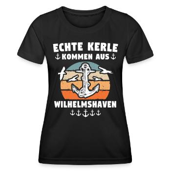 Wilhelmshaven Mann Wilhelmshavener Männer - Frauen Funktions-T-Shirt - Schwarz - Vorne - AI Model Female 172 light (172cm)
