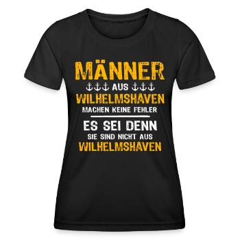 Wilhelmshaven Mann Wilhelmshavener Männer - Frauen Funktions-T-Shirt - Schwarz - Vorne - AI Model Female 172 light (172cm)