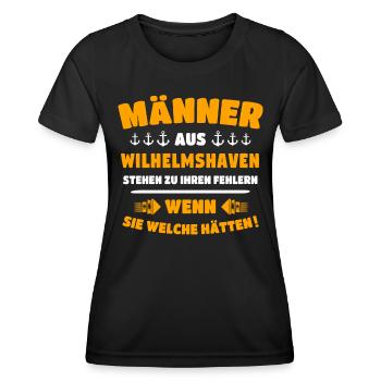 Wilhelmshaven Mann Wilhelmshavener Männer - Frauen Funktions-T-Shirt - Schwarz - Vorne - AI Model Female 172 light (172cm)