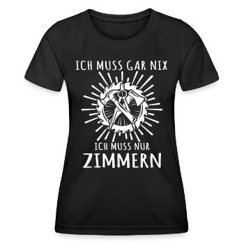 Zimmermann Zimmerer - Frauen Funktions-T-Shirt - Schwarz - Vorne - AI Model Female 172 light (172cm)
