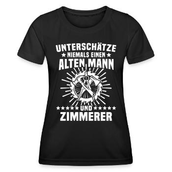 Zimmermann Zimmerer - Frauen Funktions-T-Shirt - Schwarz - Vorne - AI Model Female 172 light (172cm)