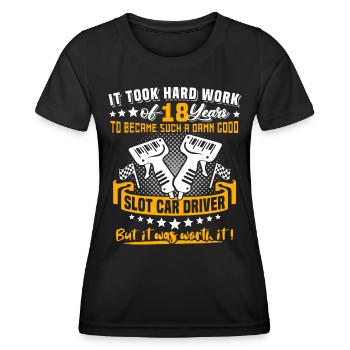 Slot Car Racing 18e anniversaire 18 ans Slot Race - T-shirt sport Femme - noir - Devant - AI Model Female 172 light (172cm)