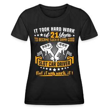 Slot Car Racing 21e anniversaire 21 ans Slot Race - T-shirt sport Femme - noir - Devant - AI Model Female 172 light (172cm)