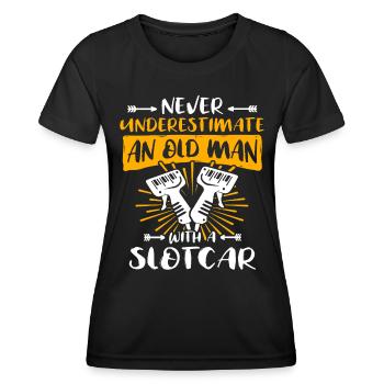 Slot Car Racing Old Man - Frauen Funktions-T-Shirt - Schwarz - Vorne - AI Model Female 172 light (172cm)