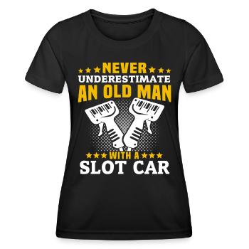 Slot Car Racing Old Man - Frauen Funktions-T-Shirt - Schwarz - Vorne - AI Model Female 172 light (172cm)