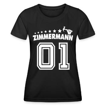 Zimmermann Zimmerer Zimmerleute - Frauen Funktions-T-Shirt - Schwarz - Vorne - AI Model Female 172 light (172cm)