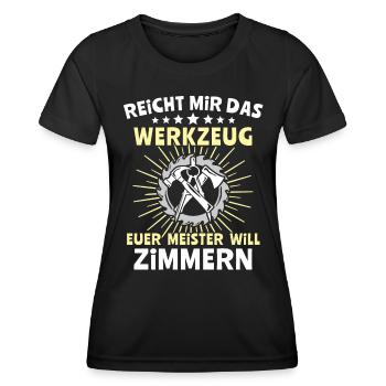 Zimmermann Zimmerer Zimmerleute - Frauen Funktions-T-Shirt - Schwarz - Vorne - AI Model Female 172 light (172cm)