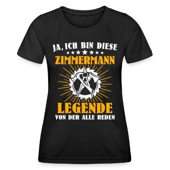 Zimmermann Legende Zimmerer Zimmerleute - Frauen Funktions-T-Shirt - Schwarz - Vorne - AI Model Female 172 light (172cm)