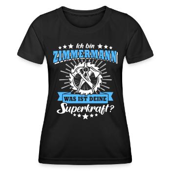 Zimmermann Job Zimmerer - Frauen Funktions-T-Shirt - Schwarz - Vorne - AI Model Female 172 light (172cm)