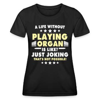 Organiste Orgue organiste - T-shirt sport Femme - noir - Devant - AI Model Female 172 light (172cm)