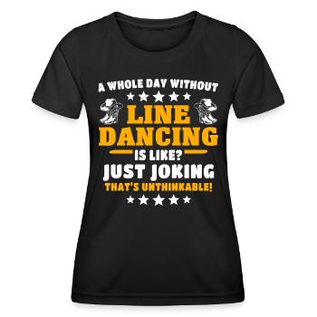 Line Dancer Line Dancing - Frauen Funktions-T-Shirt - Schwarz - Vorne - AI Model Female 172 light (172cm)