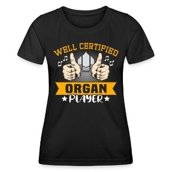 Organist Orgelspieler Orgel - Frauen Funktions-T-Shirt - Schwarz - Vorne - AI Model Female 172 light (172cm)