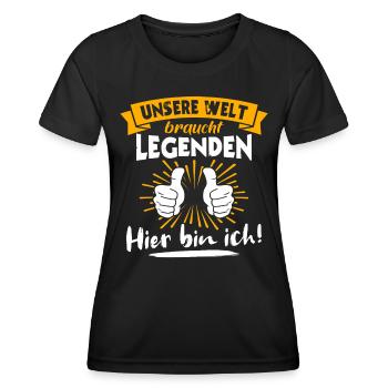 Legende Sprüche Legenden - Frauen Funktions-T-Shirt - Schwarz - Vorne - AI Model Female 172 light (172cm)