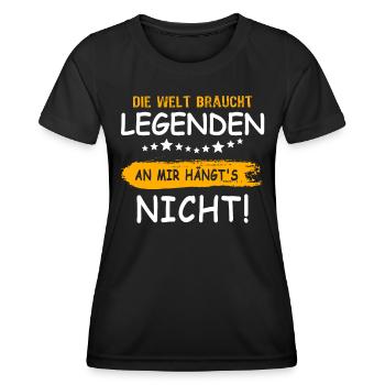 Legende Sprüche Legenden - Frauen Funktions-T-Shirt - Schwarz - Vorne - AI Model Female 172 light (172cm)