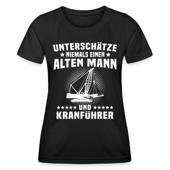 Kranfahrer Kranführer Kran - Frauen Funktions-T-Shirt - Schwarz - Vorne - AI Model Female 172 light (172cm)