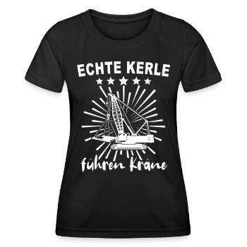 Kranfahrer Kranführer Kran - Frauen Funktions-T-Shirt - Schwarz - Vorne - AI Model Female 172 light (172cm)