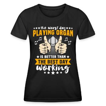 Orgelspieler Organist Orgel - Frauen Funktions-T-Shirt - Schwarz - Vorne - AI Model Female 172 light (172cm)