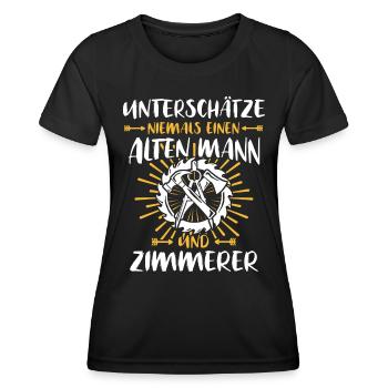 Zimmerer Sprüche Zimmermann - Frauen Funktions-T-Shirt - Schwarz - Vorne - AI Model Female 172 light (172cm)