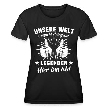 Legende Legenden - Frauen Funktions-T-Shirt - Schwarz - Vorne - AI Model Female 172 light (172cm)
