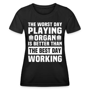 Organist Orgelspieler Orgel - Frauen Funktions-T-Shirt - Schwarz - Vorne - AI Model Female 172 light (172cm)