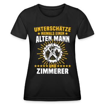 Zimmermann Zimmerer Zimmerleute - Frauen Funktions-T-Shirt - Schwarz - Vorne - AI Model Female 172 light (172cm)