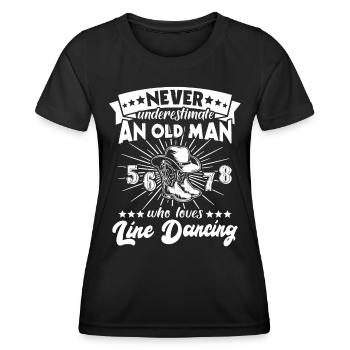 Danse en ligne Homme Danse en ligne Hommes - T-shirt sport Femme - noir - Devant - AI Model Female 172 light (172cm)