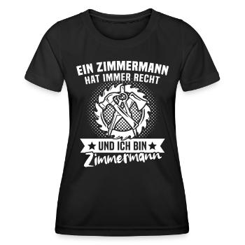Zimmermann Zimmerer - Frauen Funktions-T-Shirt - Schwarz - Vorne - AI Model Female 172 light (172cm)