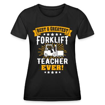 Forklift Driver Forklift Warehouse Forklift - Women's Functional T-Shirt - black - Front - AI Model Female 172 light (172cm)