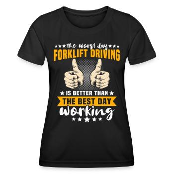 Forklift Driver Forklift Warehouse Forklift - Women's Functional T-Shirt - black - Front - AI Model Female 172 light (172cm)