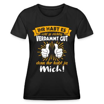 Tu l’as bien tu m’as - T-shirt sport Femme - noir - Devant - AI Model Female 172 light (172cm)