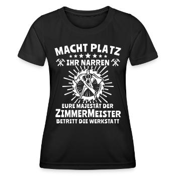 Zimmermann Zimmern Zimmerer - Frauen Funktions-T-Shirt - Schwarz - Vorne - AI Model Female 172 light (172cm)