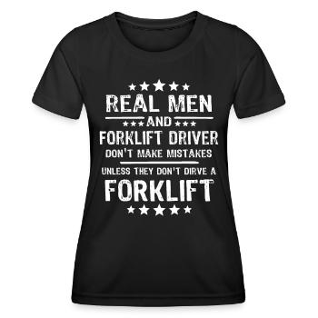 Staplerfahrer Stapler Gabelstapler - Frauen Funktions-T-Shirt - Schwarz - Vorne - AI Model Female 172 light (172cm)