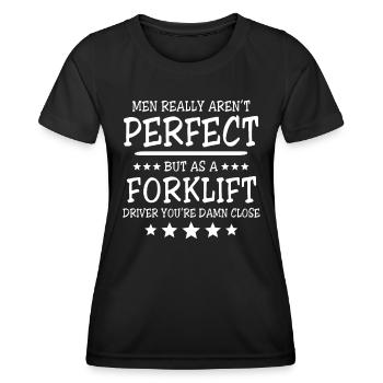 Staplerfahrer Stapler Gabelstapler - Frauen Funktions-T-Shirt - Schwarz - Vorne - AI Model Female 172 light (172cm)