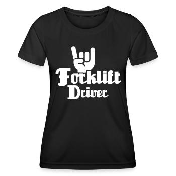 Staplerfahrer Stapler Gabelstapler - Frauen Funktions-T-Shirt - Schwarz - Vorne - AI Model Female 172 light (172cm)