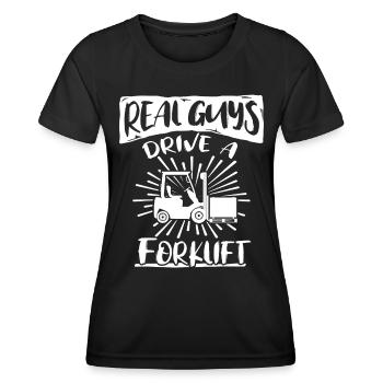Staplerfahrer Stapler Gabelstapler - Frauen Funktions-T-Shirt - Schwarz - Vorne - AI Model Female 172 light (172cm)