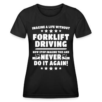 Stapler Staplerfahrer - Frauen Funktions-T-Shirt - Schwarz - Vorne - AI Model Female 172 light (172cm)