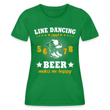 Line Dance - Women's Functional T-Shirt - kelly green - Front - AI Model Female 172 dark (172cm)