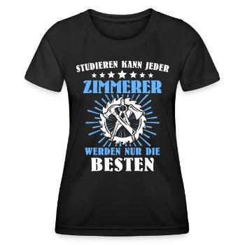 Zimmermann Zimmerer Zimmerleute - Frauen Funktions-T-Shirt - Schwarz - Vorne - AI Model Female 172 light (172cm)