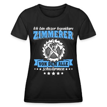 Zimmermann Zimmerer Zimmerleute - Frauen Funktions-T-Shirt - Schwarz - Vorne - AI Model Female 172 light (172cm)