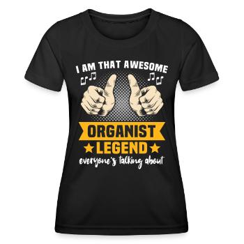 Organist Orgelspieler - Frauen Funktions-T-Shirt - Schwarz - Vorne - AI Model Female 172 light (172cm)